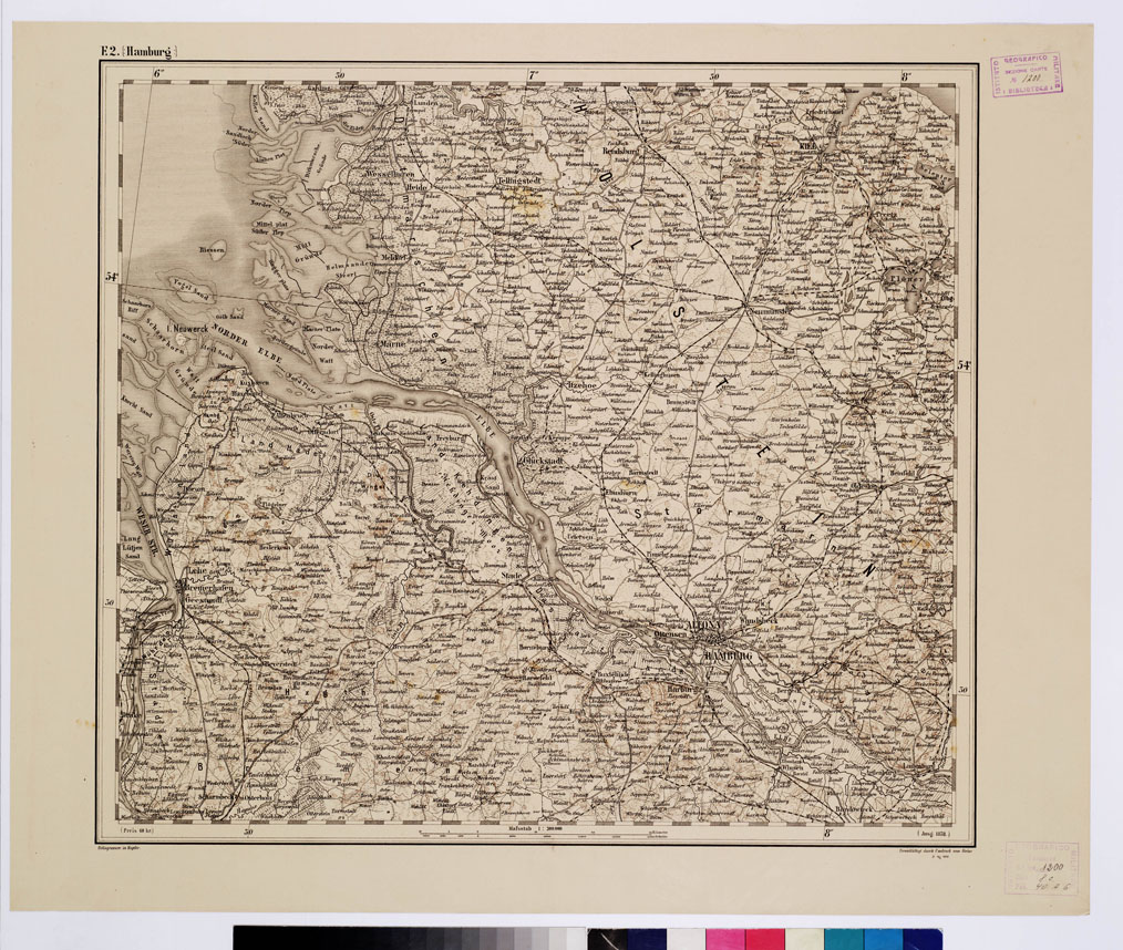 (N:10031) GENERAL KARTE VON CENTRAL EUROPA - F 2 (HAMBURG) (B0011761) Carte e stampe antiche: riproduzione a colori su carta (formato A1)