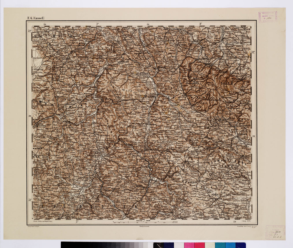 (N:10033) GENERAL KARTE VON CENTRAL EUROPA - F 4 (CASSEL) (B0011763) Carte e stampe antiche: riproduzione a colori su carta (formato A1)