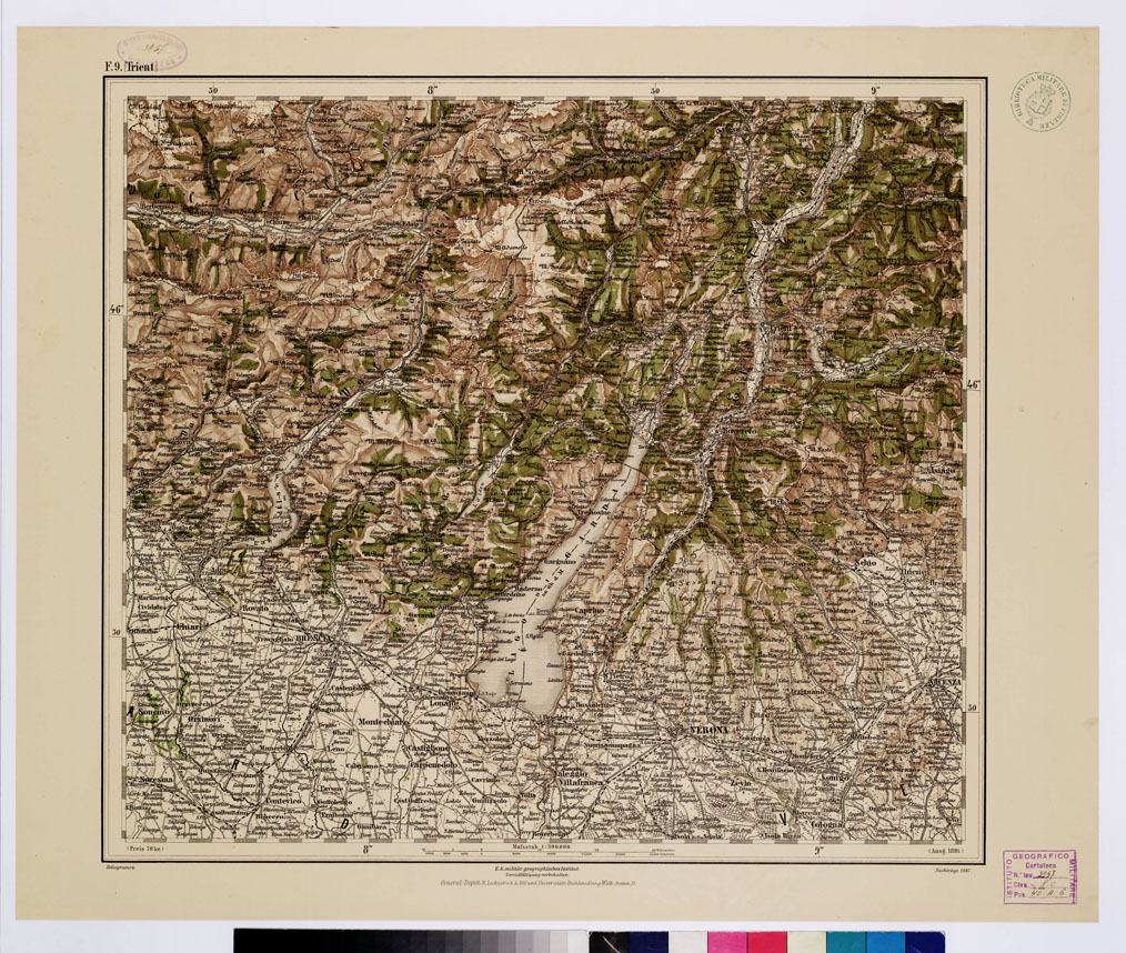 (N:10038) GENERAL KARTE VON CENTRAL EUROPA - F 9 (TRIENT) (B0011768) Carte e stampe antiche: riproduzione a colori su carta (formato A1)