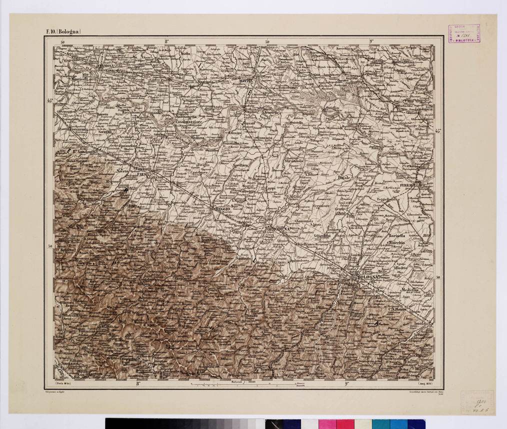 (N:10028) GENERAL KARTE VON CENTRAL EUROPA - F 10 (BOLOGNA) (B0011769) Carte e stampe antiche: riproduzione a colori su carta (formato A1)