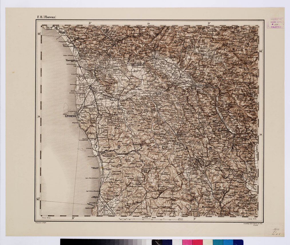 (N:10029) GENERAL KARTE VON CENTRAL EUROPA - F 11 (FLORENZ) (B0011770) Carte e stampe antiche: riproduzione a colori su carta (formato A1)