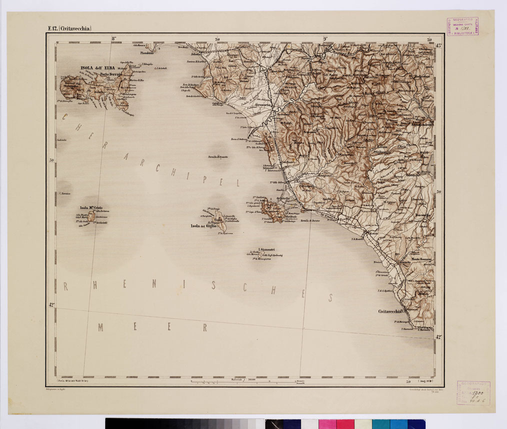 (N:10030) GENERAL KARTE VON CENTRAL EUROPA - F 12 (CIVITAVECCHIA) (B0011771) Carte e stampe antiche: riproduzione a colori su carta (formato A1)