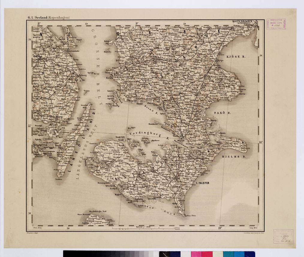 (N:10039) GENERAL KARTE VON CENTRAL EUROPA - G 1 (SEELAND) (B0011772) Carte e stampe antiche: riproduzione a colori su carta (formato A1)