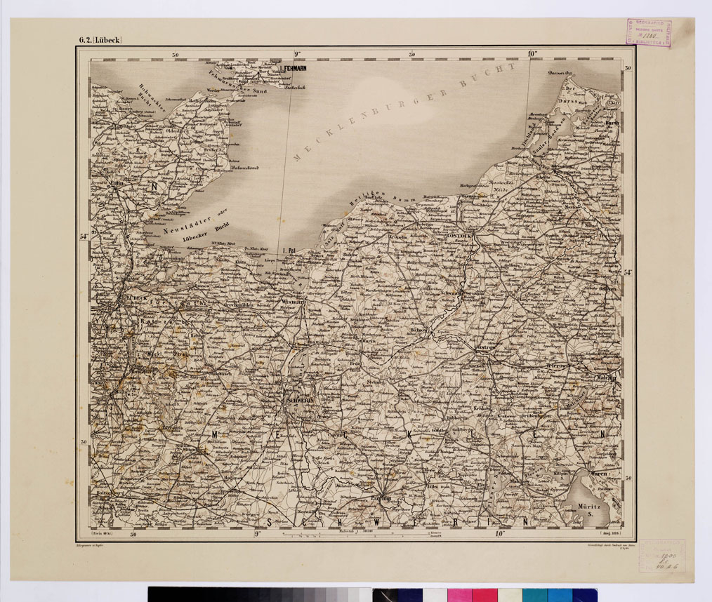 (N:10043) GENERAL KARTE VON CENTRAL EUROPA - G 2 (LUBECK) (B0011773) Carte e stampe antiche: riproduzione a colori su carta (formato A1)