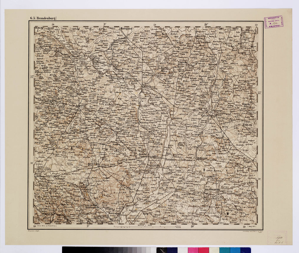 (N:10044) GENERAL KARTE VON CENTRAL EUROPA - G 3 (BRANDENBURG) (B0011774) Carte e stampe antiche: riproduzione a colori su carta (formato A1)