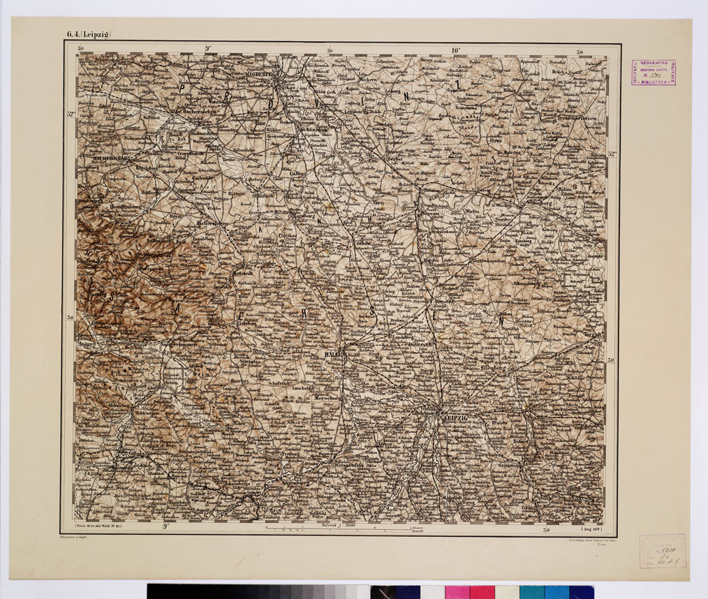 (N:10045) GENERAL KARTE VON CENTRAL EUROPA - G 4 (LEIPZIG) (B0011775) Carte e stampe antiche: riproduzione a colori su carta (formato A1)