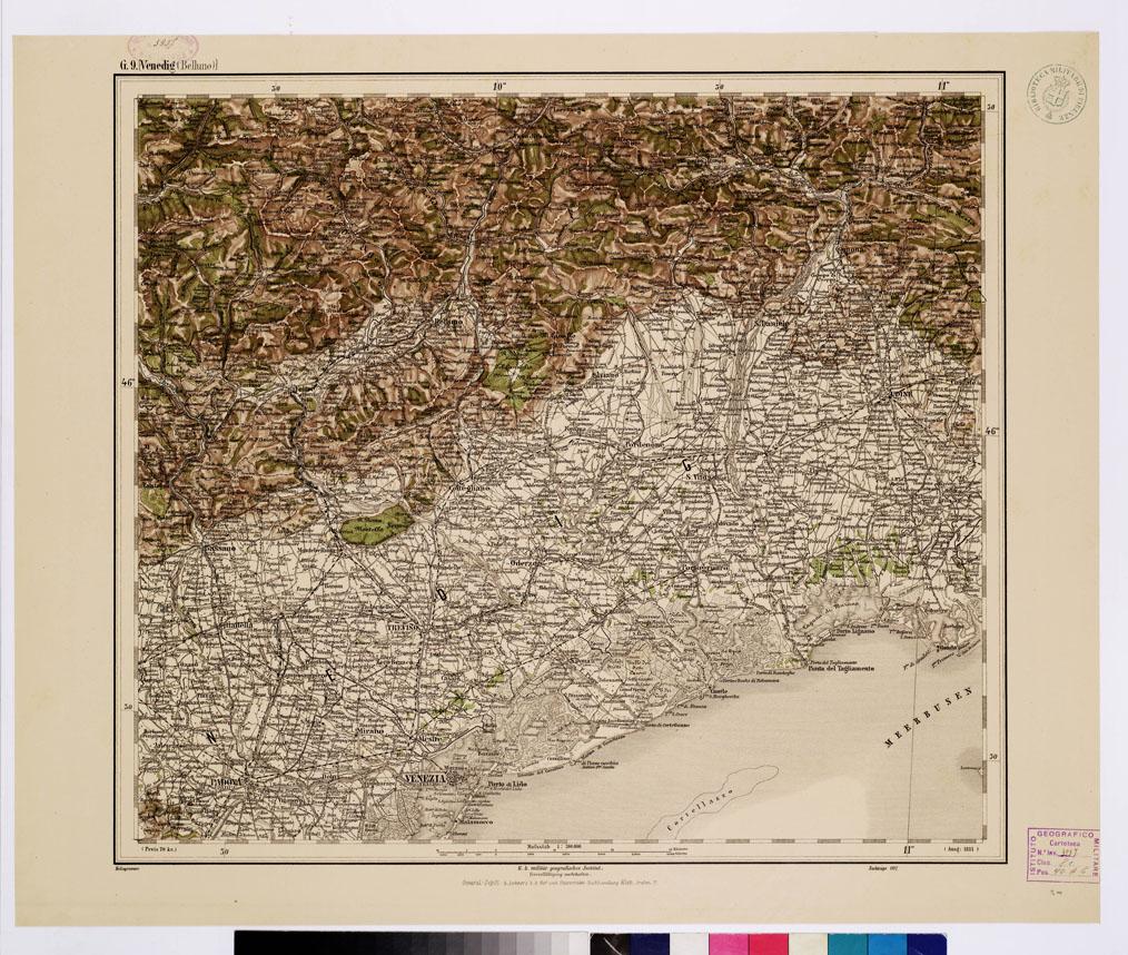 (N:10050) GENERAL KARTE VON CENTRAL EUROPA - G 9 (VENEDIG) (B0011780) Carte e stampe antiche: riproduzione a colori su carta (formato A1)