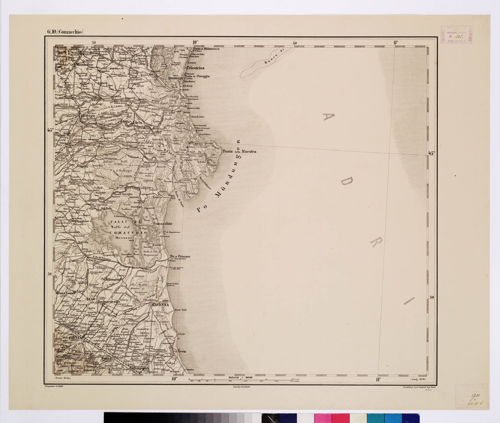 (N:10040) GENERAL KARTE VON CENTRAL EUROPA I- G 10 (COMACCHIO) (B0011781) Carte e stampe antiche: riproduzione a colori su carta (formato A1)