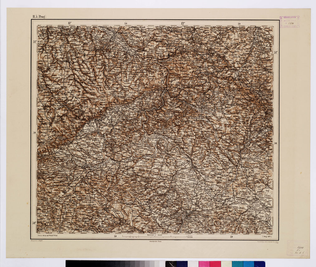 (N:10058) GENERAL KARTE VON CENTRAL EUROPA - H 5 (PRAG) (B0011788) Carte e stampe antiche: riproduzione a colori su carta (formato A1)