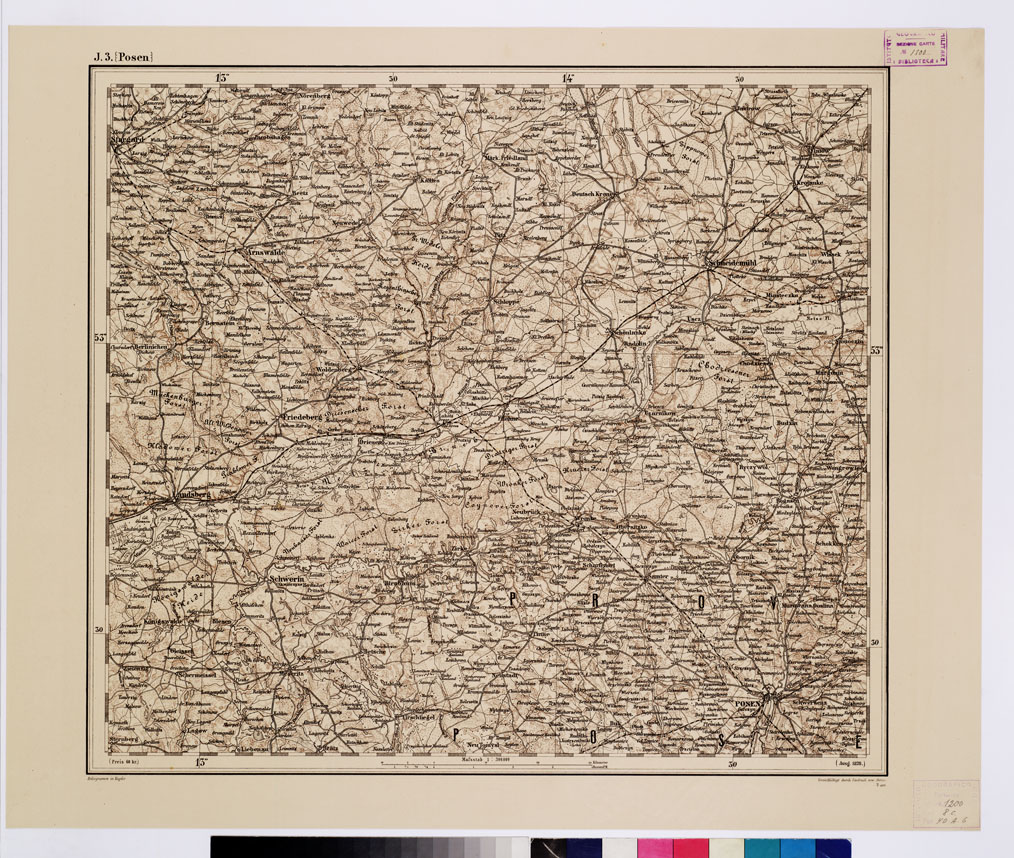 (N:10068) GENERAL KARTE VON CENTRAL EUROPA - J 3 (POSEN) (B0011798) Carte e stampe antiche: riproduzione a colori su carta (formato A1)