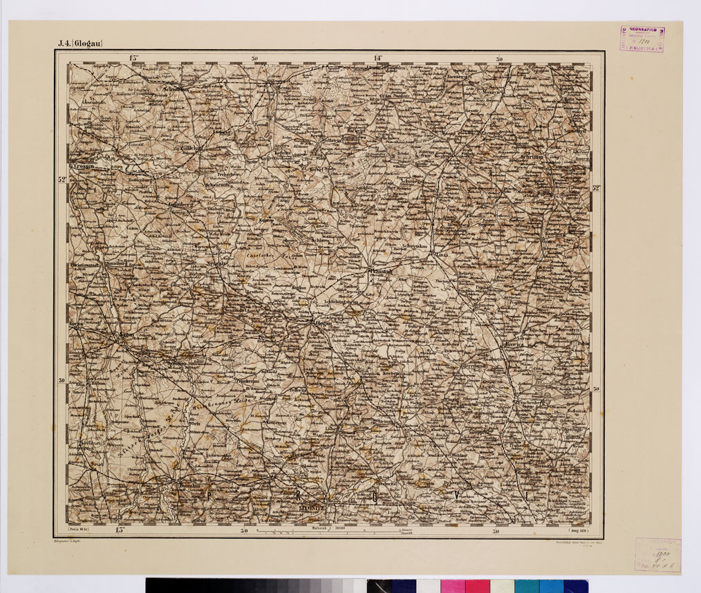 (N:10069) GENERAL KARTE VON CENTRAL EUROPA - J 4 (GLOGAU) (B0011799) Carte e stampe antiche: riproduzione a colori su carta (formato A1)