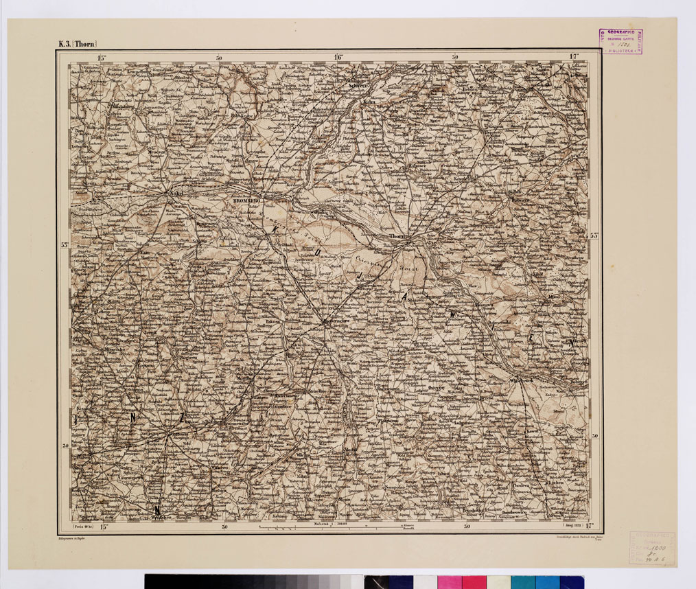 (N:10080) GENERAL KARTE VON CENTRAL EUROPA - K 3 (THORN) (B0011810) Carte e stampe antiche: riproduzione a colori su carta (formato A1)