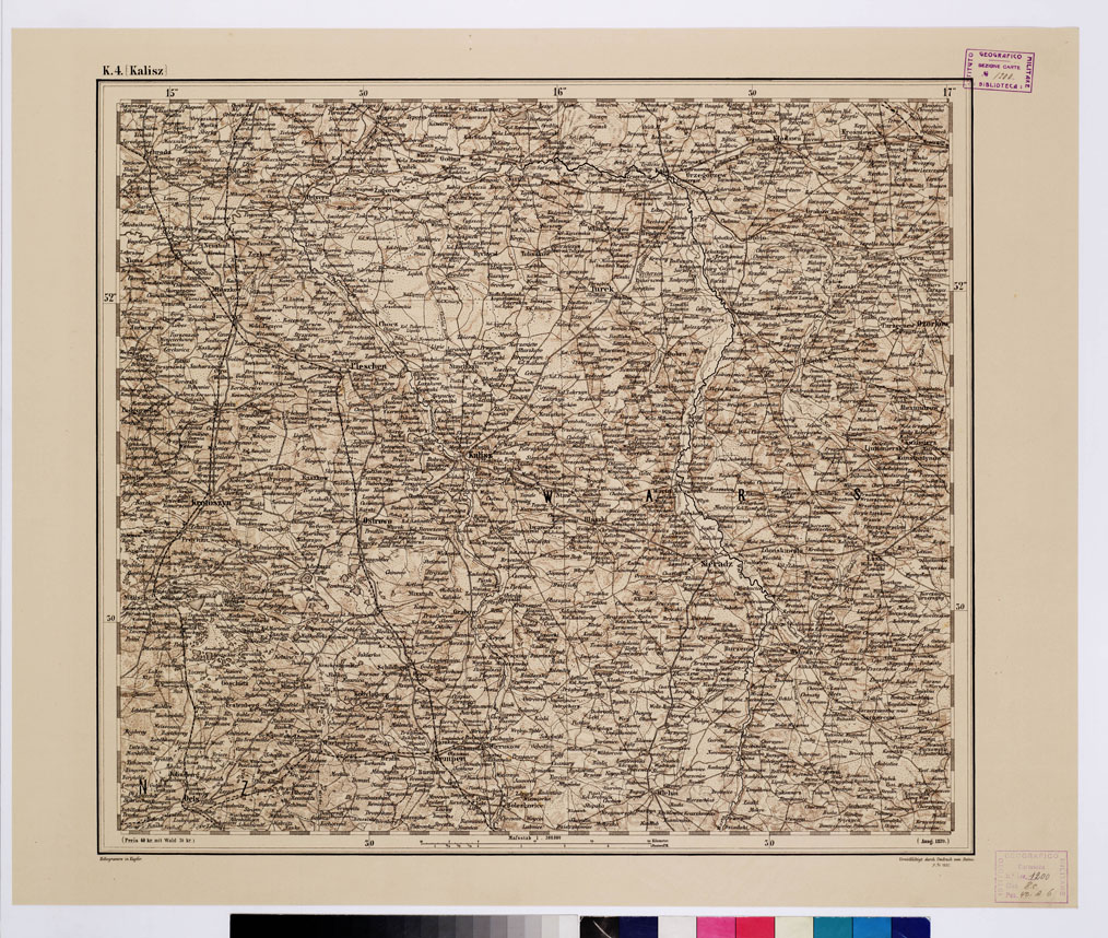 (N:10081) GENERAL KARTE VON CENTRAL EUROPA - K 4 (KALISZ) (B0011811) Carte e stampe antiche: riproduzione a colori su carta (formato A1)