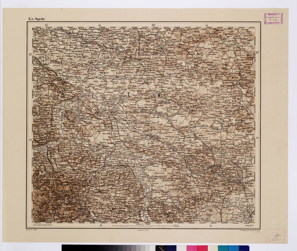 (N:10082) GENERAL KARTE VON CENTRAL EUROPA - K 5 (OPPELN) (B0011812) Carte e stampe antiche: riproduzione a colori su carta (formato A1)