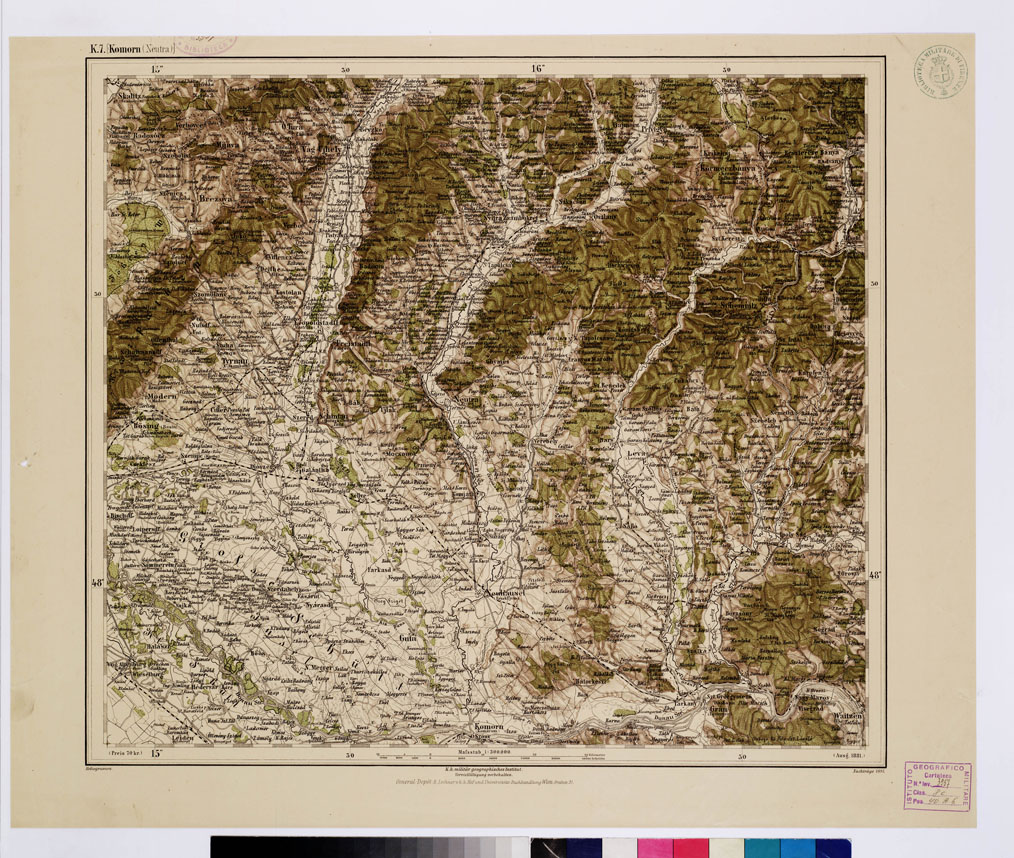 (N:10084) GENERAL KARTE VON CENTRAL EUROPA - K 7 (KOMORN) (B0011814) Carte e stampe antiche: riproduzione a colori su carta (formato A1)