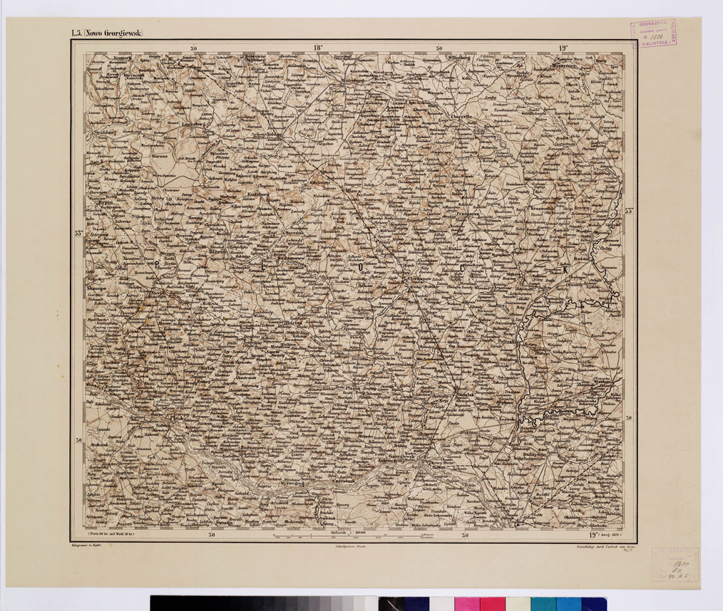 (N:10092) GENERAL KARTE VON CENTRAL EUROPA - L 3 (NOWO GEORGIEWSK) (B0011822) Carte e stampe antiche: riproduzione a colori su carta (formato A1)