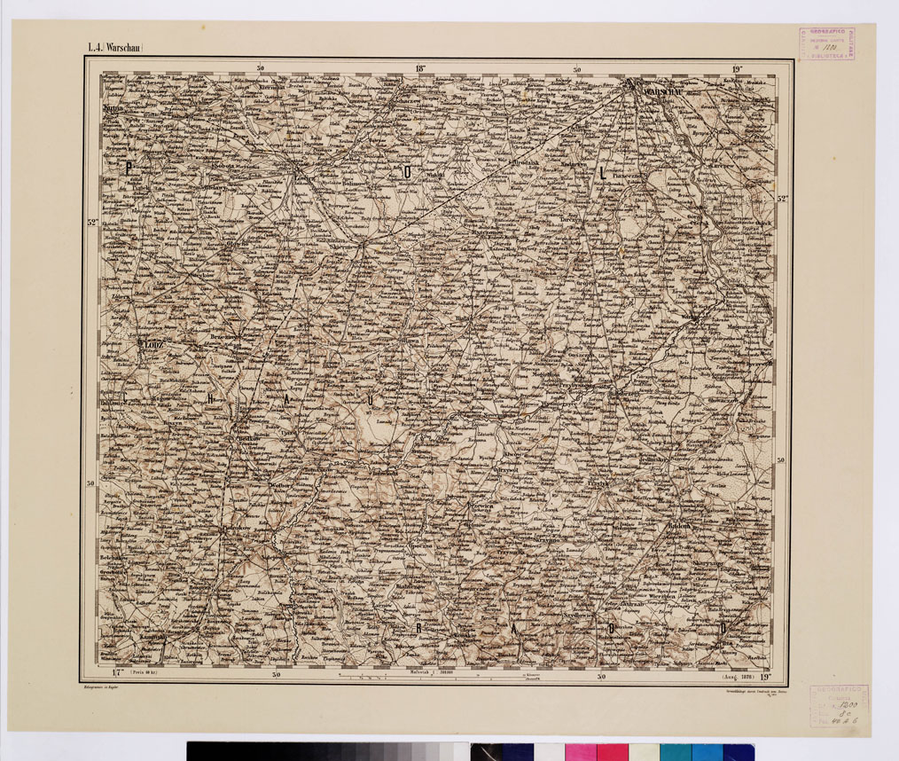 (N:10093) GENERAL KARTE VON CENTRAL EUROPA - L 4 (WARSCHAU) (B0011823) Carte e stampe antiche: riproduzione a colori su carta (formato A1)