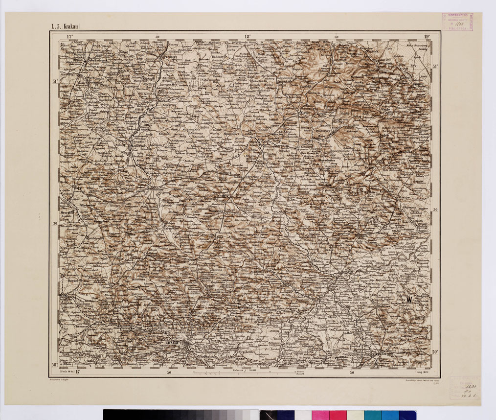 (N:10094) GENERAL KARTE VON CENTRAL EUROPA - L 5 (KRAKAU) (B0011824) Carte e stampe antiche: riproduzione a colori su carta (formato A1)