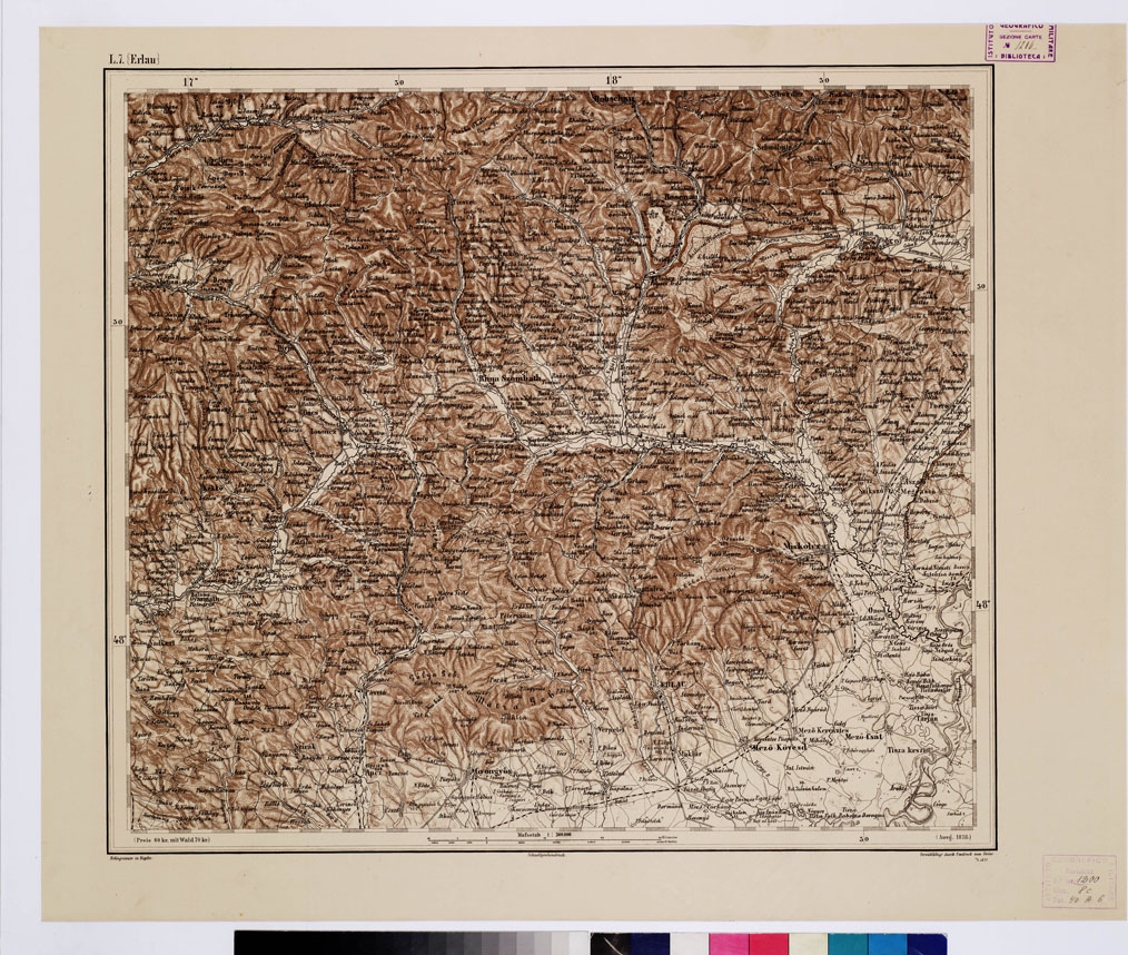 (N:10096) GENERAL KARTE VON CENTRAL EUROPA - L 7 (ERLAU) (B0011826) Carte e stampe antiche: riproduzione a colori su carta (formato A1)