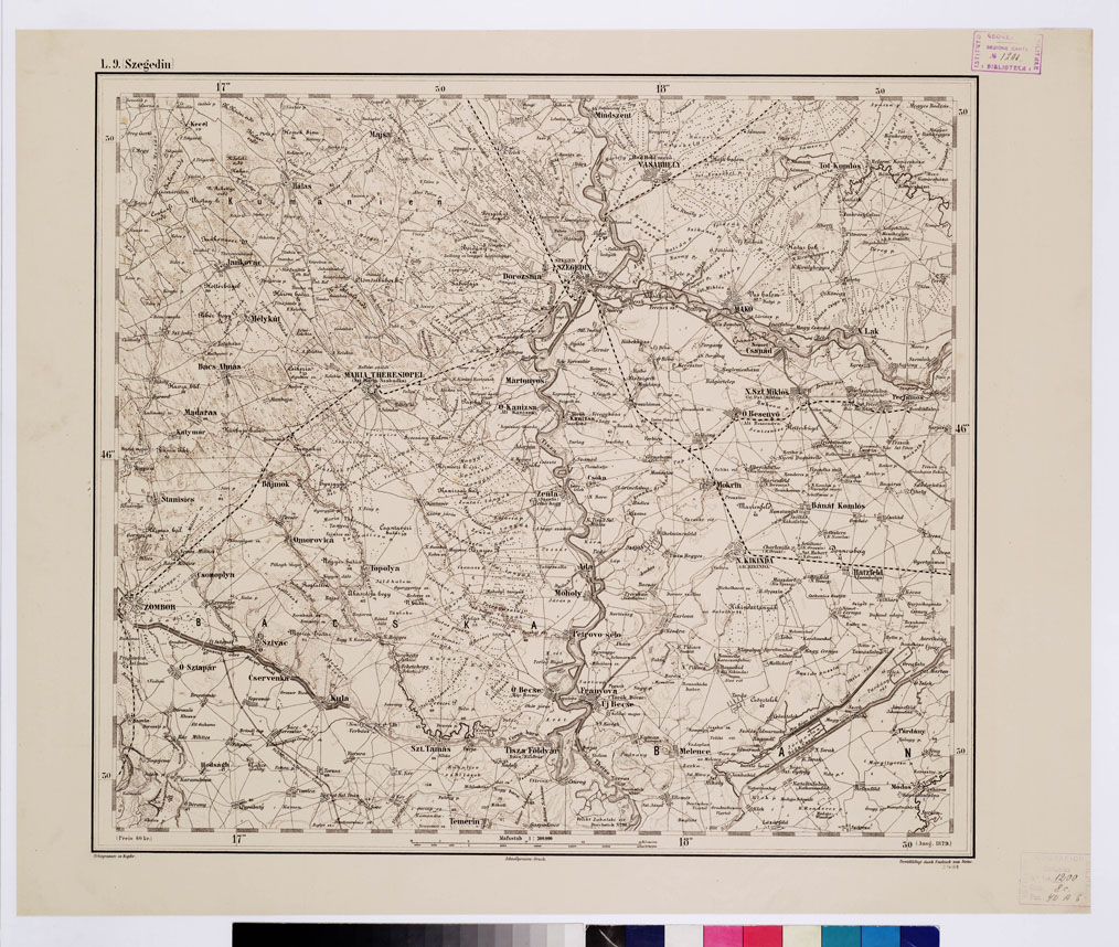 (N:10098) GENERAL KARTE VON CENTRAL EUROPA - L 9 (SZEGEDIN) (B0011828) Carte e stampe antiche: riproduzione a colori su carta (formato A1)