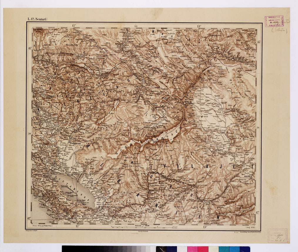(N:10090) GENERAL KARTE VON CENTRAL EUROPA - L 12 (SCUTARI) (B0011831) Carte e stampe antiche: riproduzione a colori su carta (formato A1)