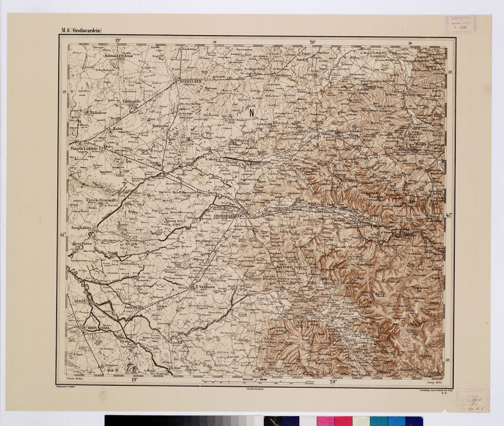 (N:10109) GENERAL KARTE VON CENTRAL EUROPA - M 8 (GROFSWARDEIN) (B0011839) Carte e stampe antiche: riproduzione a colori su carta (formato A1)