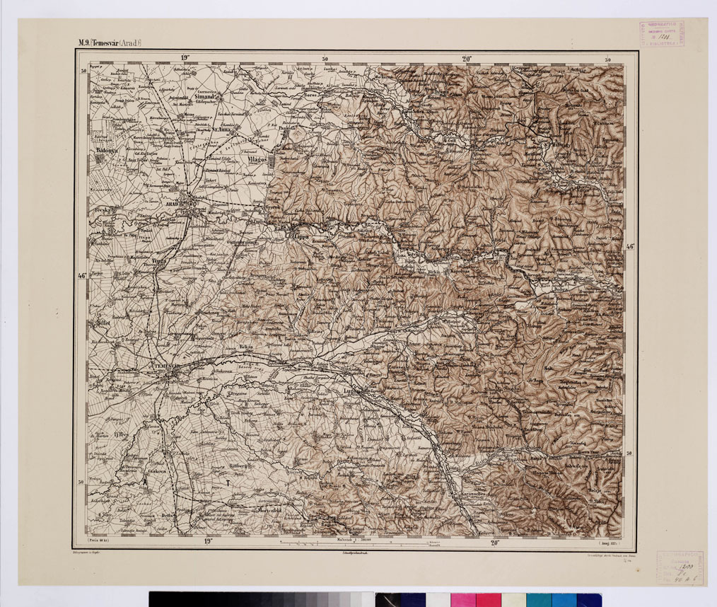 (N:10110) GENERAL KARTE VON CENTRAL EUROPA - M 9 (TEMESVAR) (B0011840) Carte e stampe antiche: riproduzione a colori su carta (formato A1)