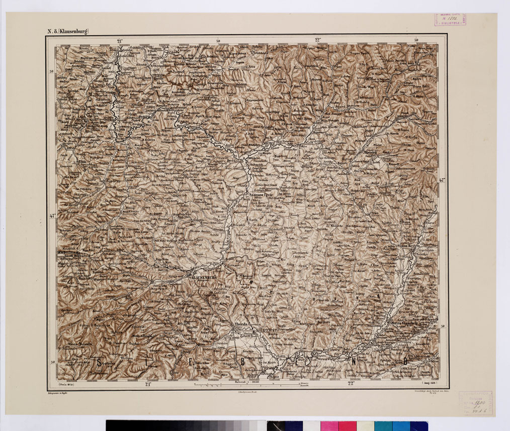 (N:10121) GENERAL KARTE VON CENTRAL EUROPA - N 8 (KLAUSENBURG) (B0011851) Carte e stampe antiche: riproduzione a colori su carta (formato A1)
