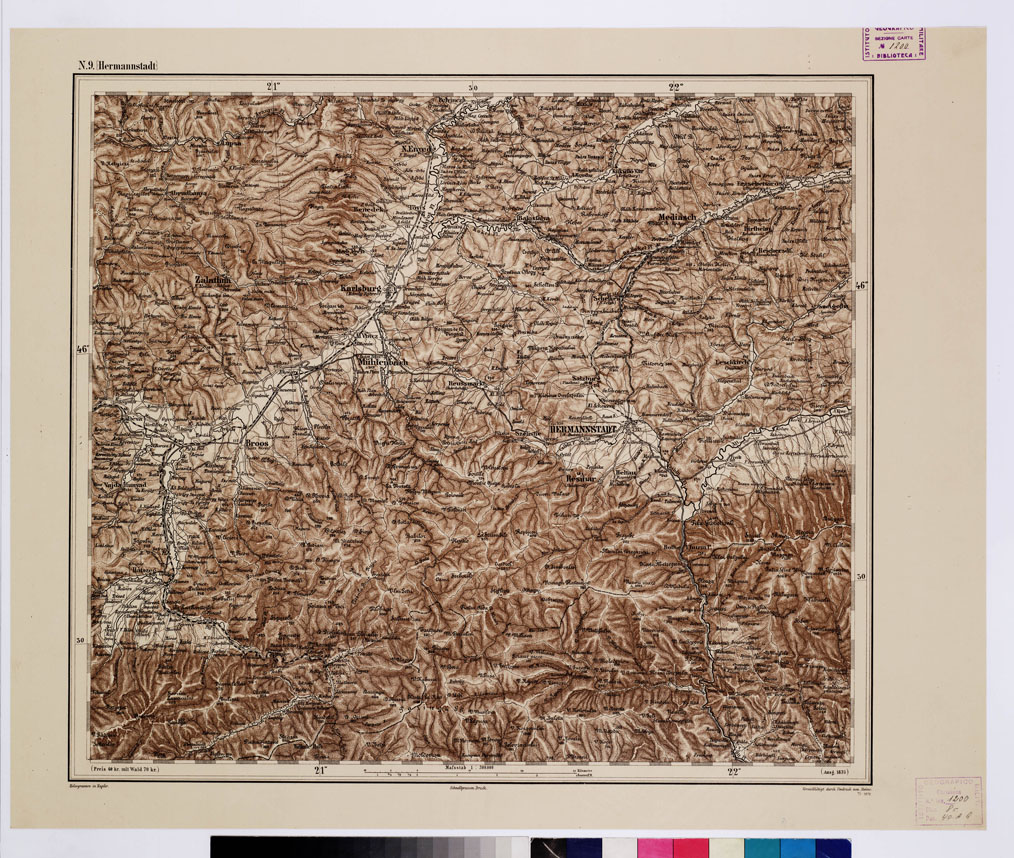 (N:10122) GENERAL KARTE VON CENTRAL EUROPA - N 9 (HERMANNSTADT) (B0011852) Carte e stampe antiche: riproduzione a colori su carta (formato A1)