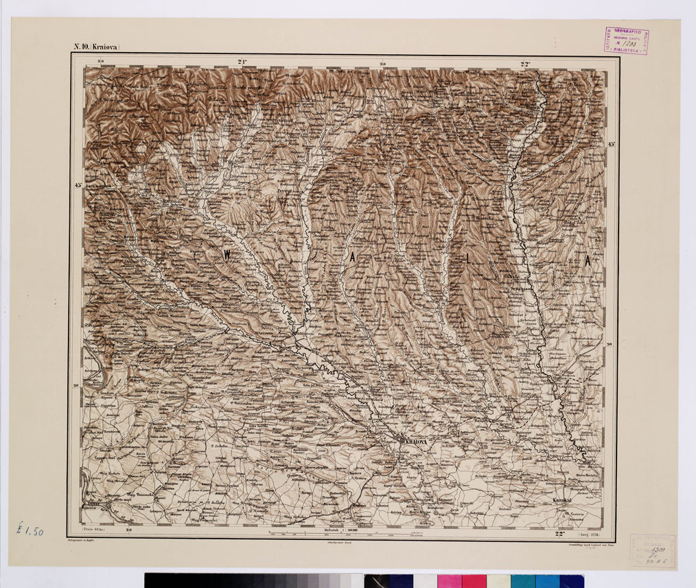 (N:10112) GENERAL KARTE VON CENTRAL EUROPA - N 10 (KRAIOVA) (B0011853) Carte e stampe antiche: riproduzione a colori su carta (formato A1)