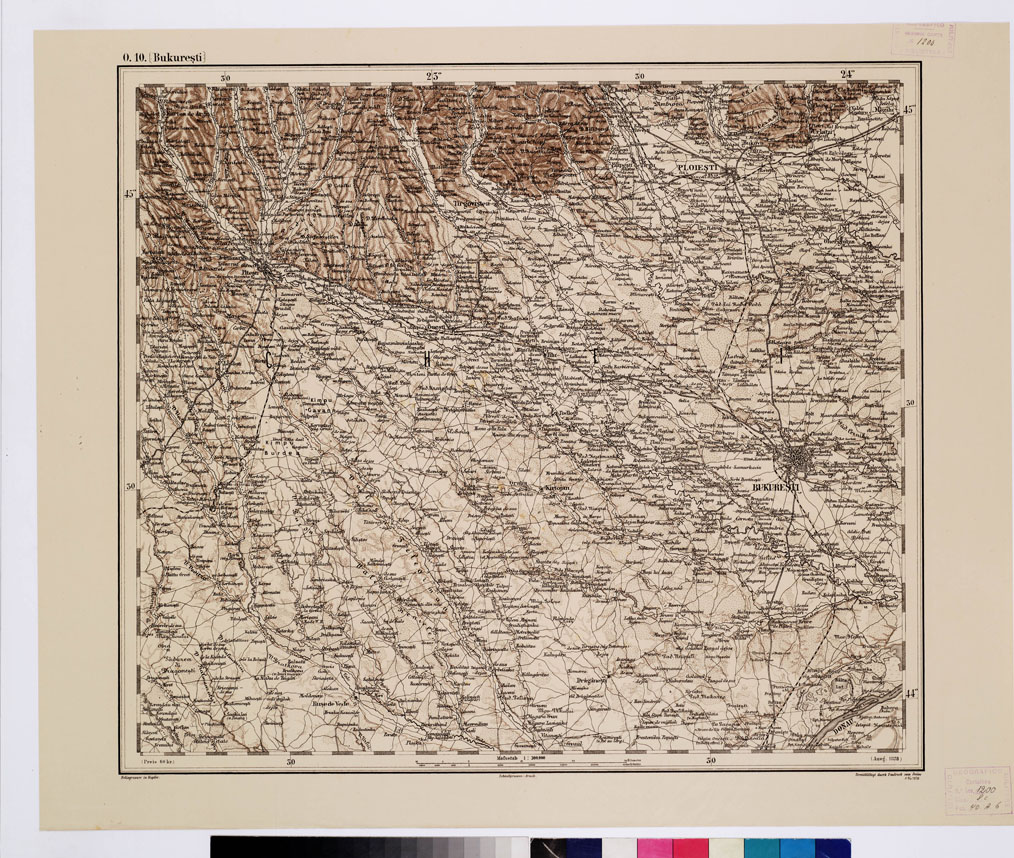 (N:10124) GENERAL KARTE VON CENTRAL EUROPA - O 10 (BUKURESTI) (B0011865) Carte e stampe antiche: riproduzione a colori su carta (formato A1)