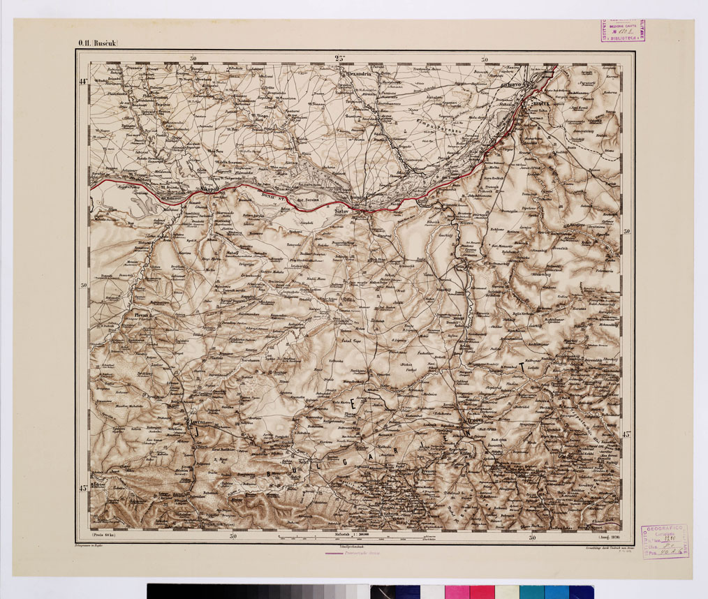 (N:10125) GENERAL KARTE VON CENTRAL EUROPA - O 11 (RUSCUK) (B0011866) Carte e stampe antiche: riproduzione a colori su carta (formato A1)