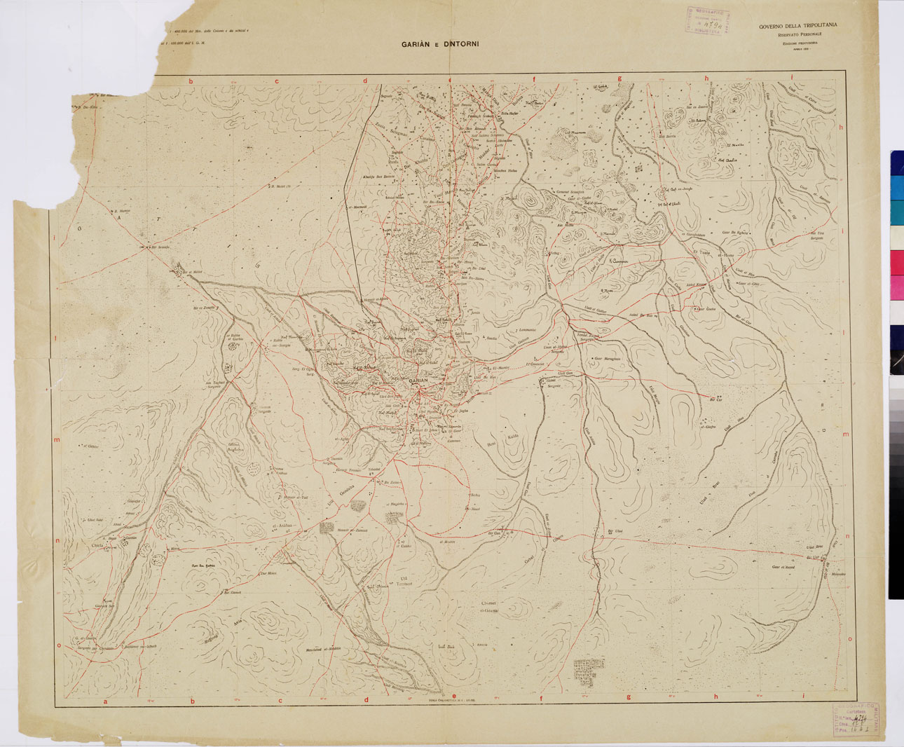 (N:9956) GARIAN E DINTORNI (B0011904) Carte e stampe antiche: riproduzione a colori su carta (formato A1)