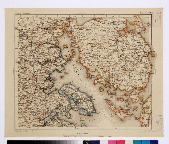 (N:16078) SPECIAL KARTE VON MITTEL EUROPA - SONDERBURG F 11 (B0011914) Carte e stampe antiche: riproduzione a colori su carta (formato A1)