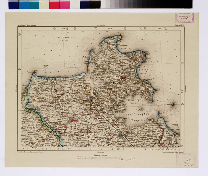 (N:16082) SPECIAL KARTE VON MITTEL EUROPA - STRALSUND F 23 (B0011923) Carte e stampe antiche: riproduzione a colori su carta (formato A1)
