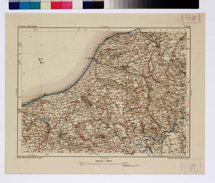 (N:15999) SPECIAL KARTE VON MITTEL EUROPA - COSLIN F 25 (B0011925) Carte e stampe antiche: riproduzione a colori su carta (formato A1)