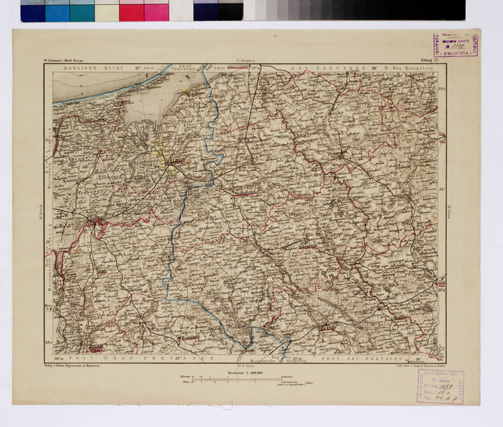 (N:16008) SPECIAL KARTE VON MITTEL EUROPA - ELBING F 27 (B0011927) Carte e stampe antiche: riproduzione a colori su carta (formato A1)