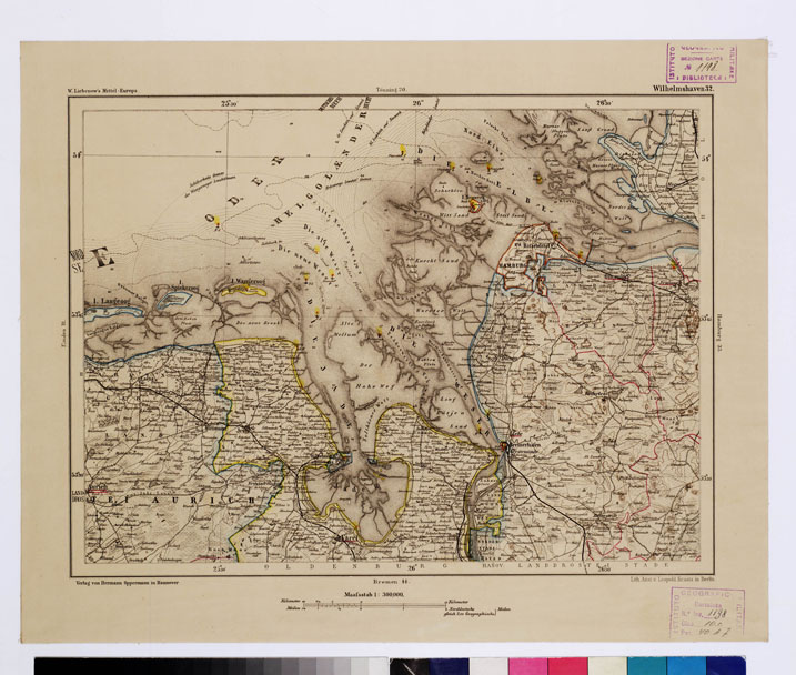 (N:16105) SPECIAL KARTE VON MITTEL EUROPA - WILHELMSHAVEN F 32 (B0011932) Carte e stampe antiche: riproduzione a colori su carta (formato A1)
