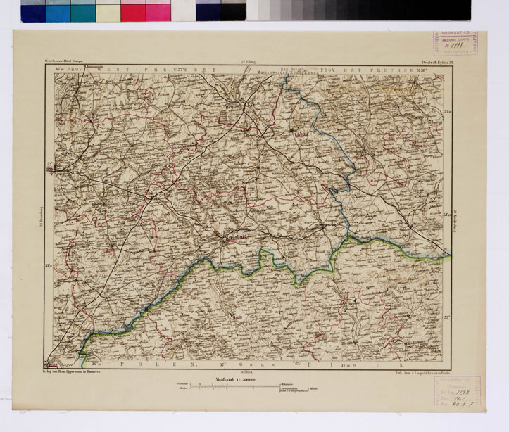 (N:16003) SPECIAL KARTE VON MITTEL EUROPA - DEUTSCH EYLAU F 39 (B0011939) Carte e stampe antiche: riproduzione a colori su carta (formato A1)