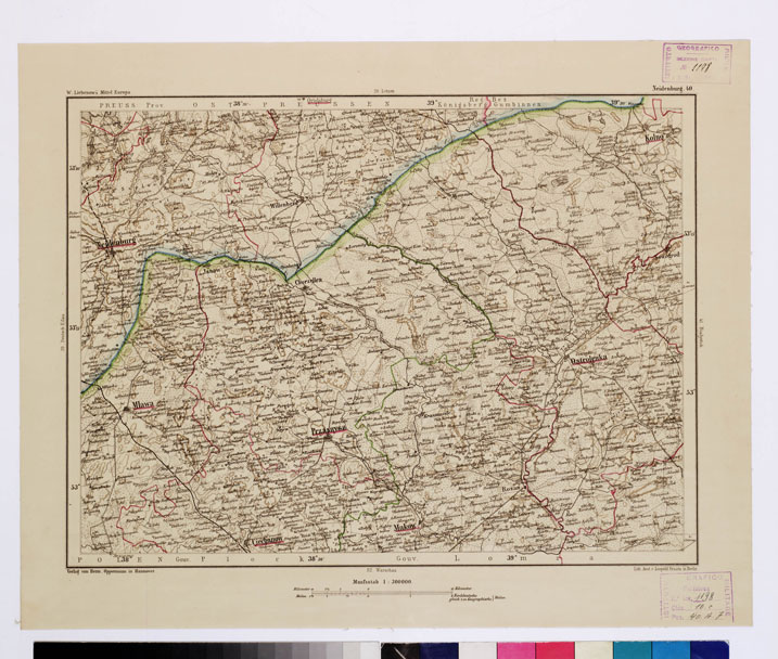 (N:16054) SPECIAL KARTE VON MITTEL EUROPA - NEIDENBURG F 40 (B0011940) Carte e stampe antiche: riproduzione a colori su carta (formato A1)