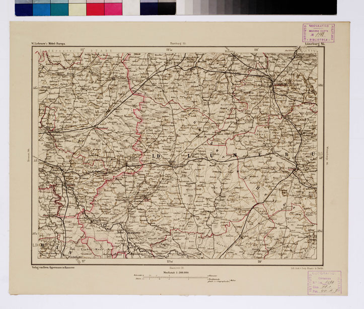 (N:16045) SPECIAL KARTE VON MITTEL EUROPA - LUNEBURG F 45 (B0011945) Carte e stampe antiche: riproduzione a colori su carta (formato A1)