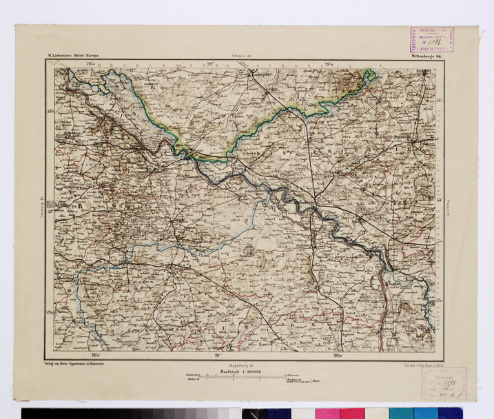 (N:16106) SPECIAL KARTE VON MITTEL EUROPA - WITTENBERGE F 46 (B0011946) Carte e stampe antiche: riproduzione a colori su carta (formato A1)