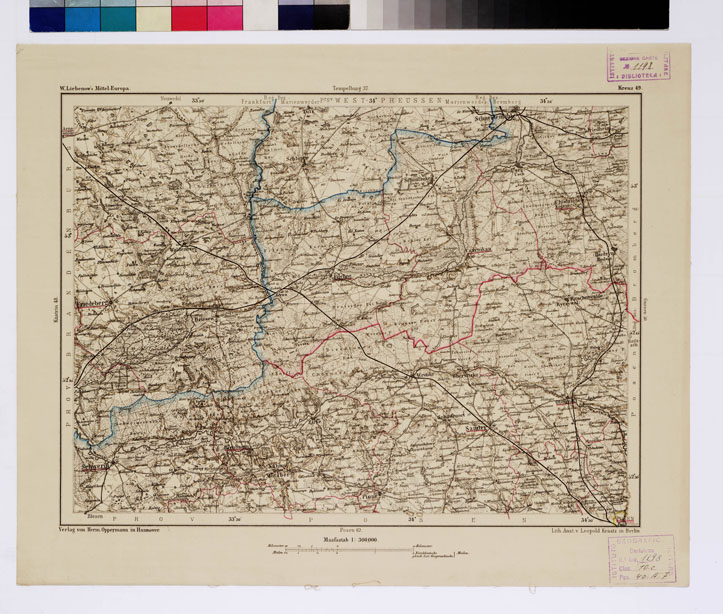 (N:16036) SPECIAL KARTE VON MITTEL EUROPA - KREUZ F 49 (B0011949) Carte e stampe antiche: riproduzione a colori su carta (formato A1)
