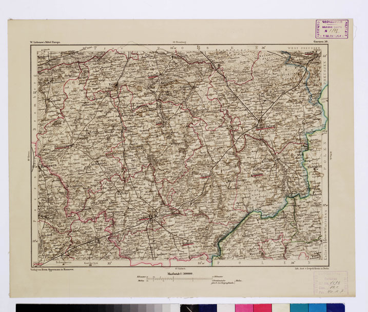 (N:16015) SPECIAL KARTE VON MITTEL EUROPA - GNESEN F 50 (B0011950) Carte e stampe antiche: riproduzione a colori su carta (formato A1)