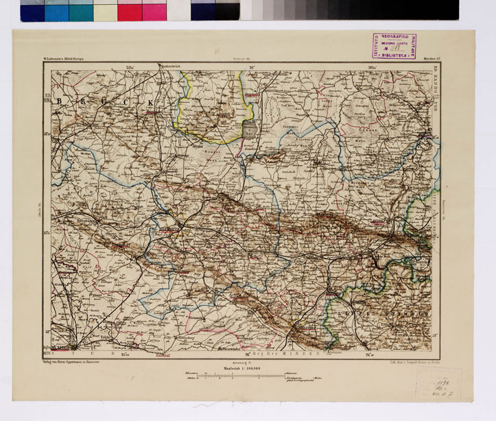 (N:16051) SPECIAL KARTE VON MITTEL EUROPA - MINDEN F 57 (B0011957) Carte e stampe antiche: riproduzione a colori su carta (formato A1)