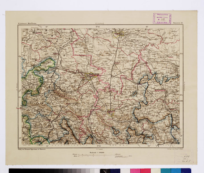 (N:16021) SPECIAL KARTE VON MITTEL EUROPA - HANNOVER F 58 (B0011958) Carte e stampe antiche: riproduzione a colori su carta (formato A1)