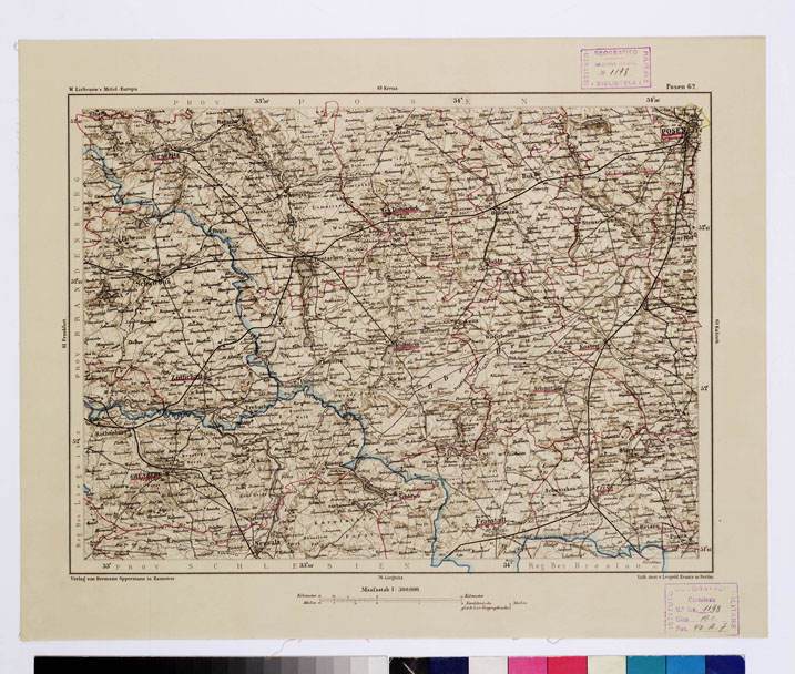 (N:16062) SPECIAL KARTE VON MITTEL EUROPA - POSEN F 62 (B0011962) Carte e stampe antiche: riproduzione a colori su carta (formato A1)