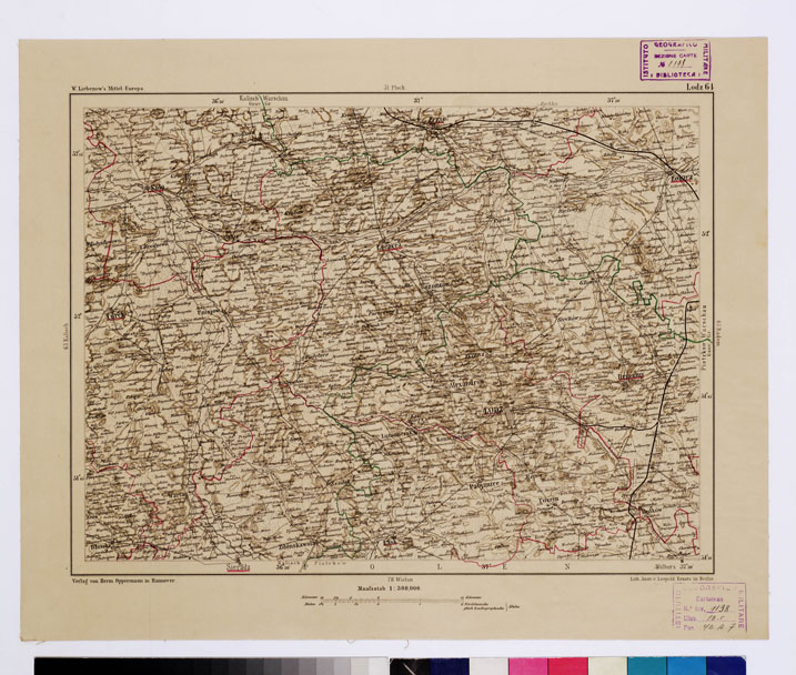 (N:16041) SPECIAL KARTE VON MITTEL EUROPA - LODZ F 64 (B0011964) Carte e stampe antiche: riproduzione a colori su carta (formato A1)