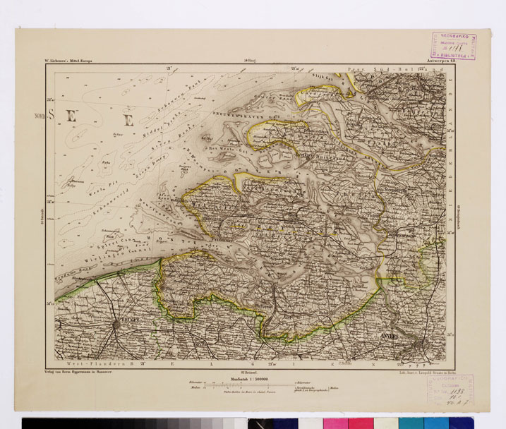 (N:15972) SPECIAL KARTE VON MITTEL EUROPA - ANTWERPEN F 68 (B0011968) Carte e stampe antiche: riproduzione a colori su carta (formato A1)