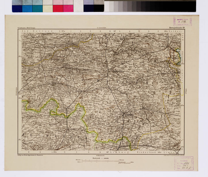 (N:16023) SPECIAL KARTE VON MITTEL EUROPA - HERTOGENBOSCH F 69 (B0011969) Carte e stampe antiche: riproduzione a colori su carta (formato A1)